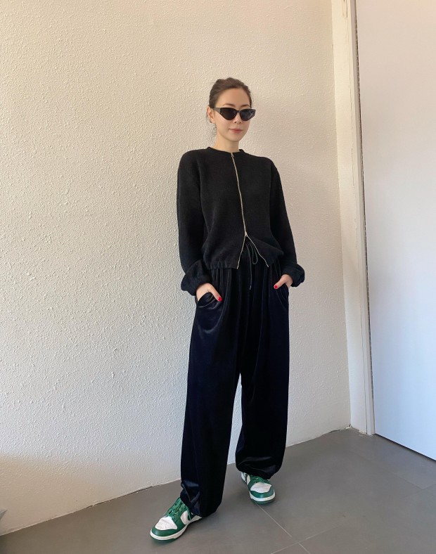 Black Velvet Track Pants #241231